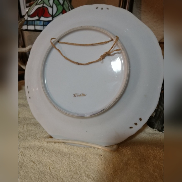 🎯.🎯 Vtg.Warbler Bird Twig Plate Hand Painted Yellow-Brown Mid Century - Picture 3 of 8